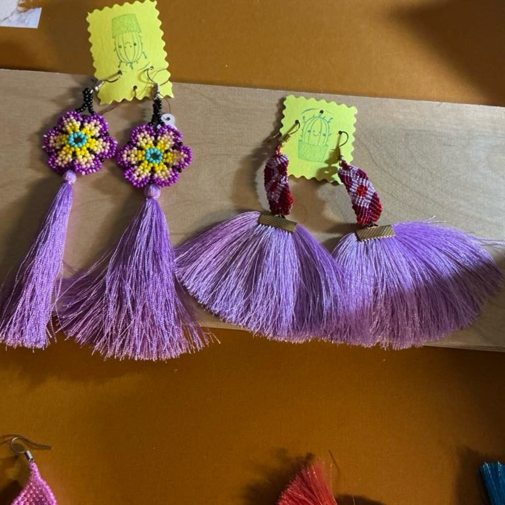 Purple Tassel Earrings